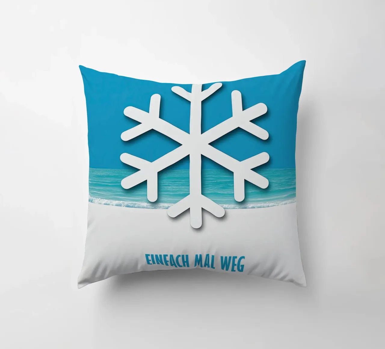 Simply Away | Poster di viaggio invernale cuscino da Autofocus