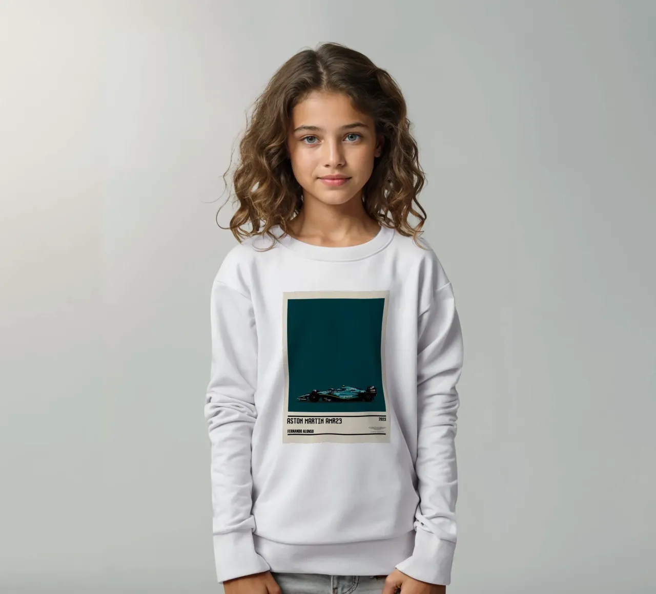 Aston Martin AMR23 Mercedes F1 Aramco Cognizant 7° British kids sweatshirt by TheArtstudio