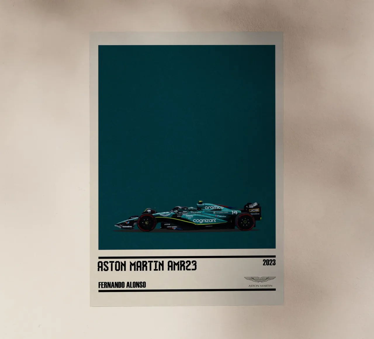 Aston Martin AMR23 Mercedes F1 Aramco Cognizant 7° British pellicola backlit da TheArtstudio