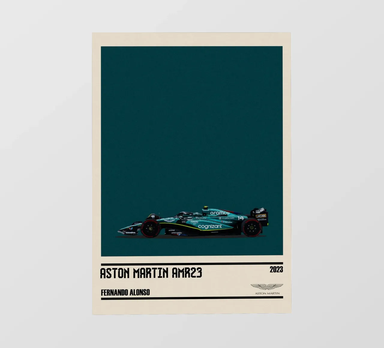 Aston Martin AMR23 Mercedes F1 Aramco Cognizant 7° British pellicola backlit da TheArtstudio
