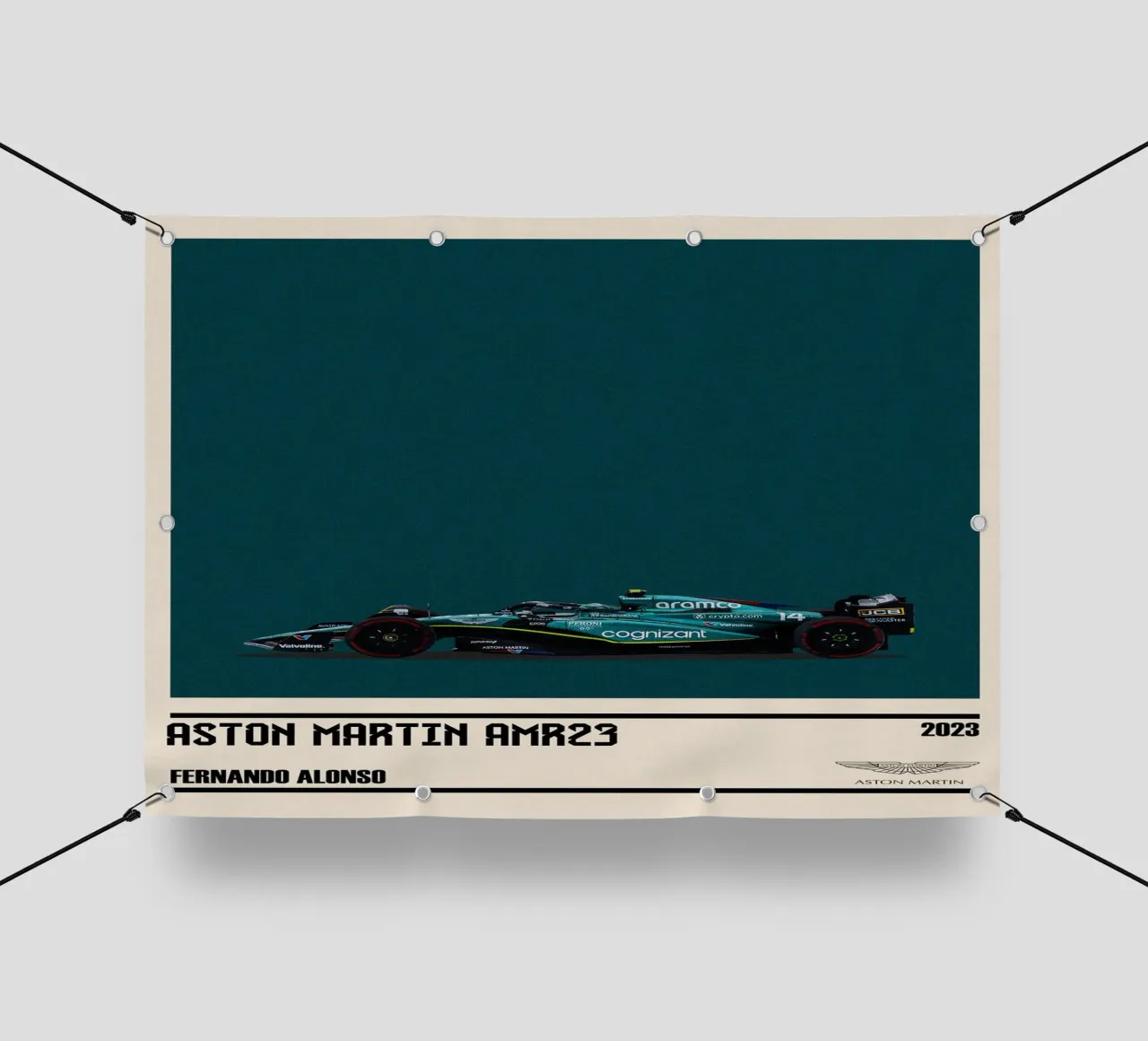 Aston Martin AMR23 Mercedes F1 Aramco Cognizant 7° British telo in pvc da TheArtstudio