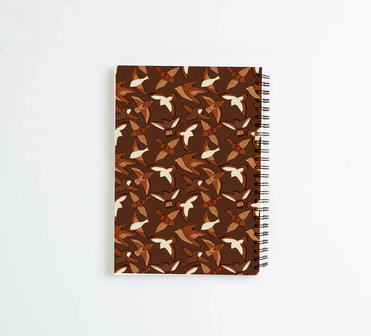Cecilia Mok - Itajime Vögel Braun spiral notebook by The Artcircle
