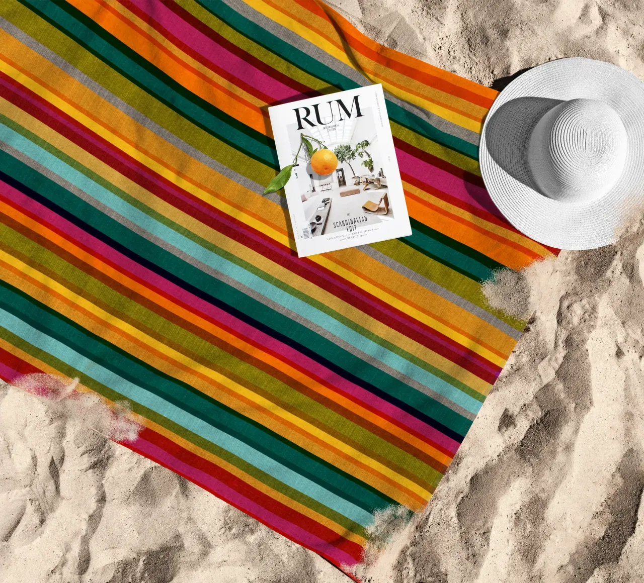 Cecilia Mok - Strisce caleidoscopio telo mare da The Artcircle