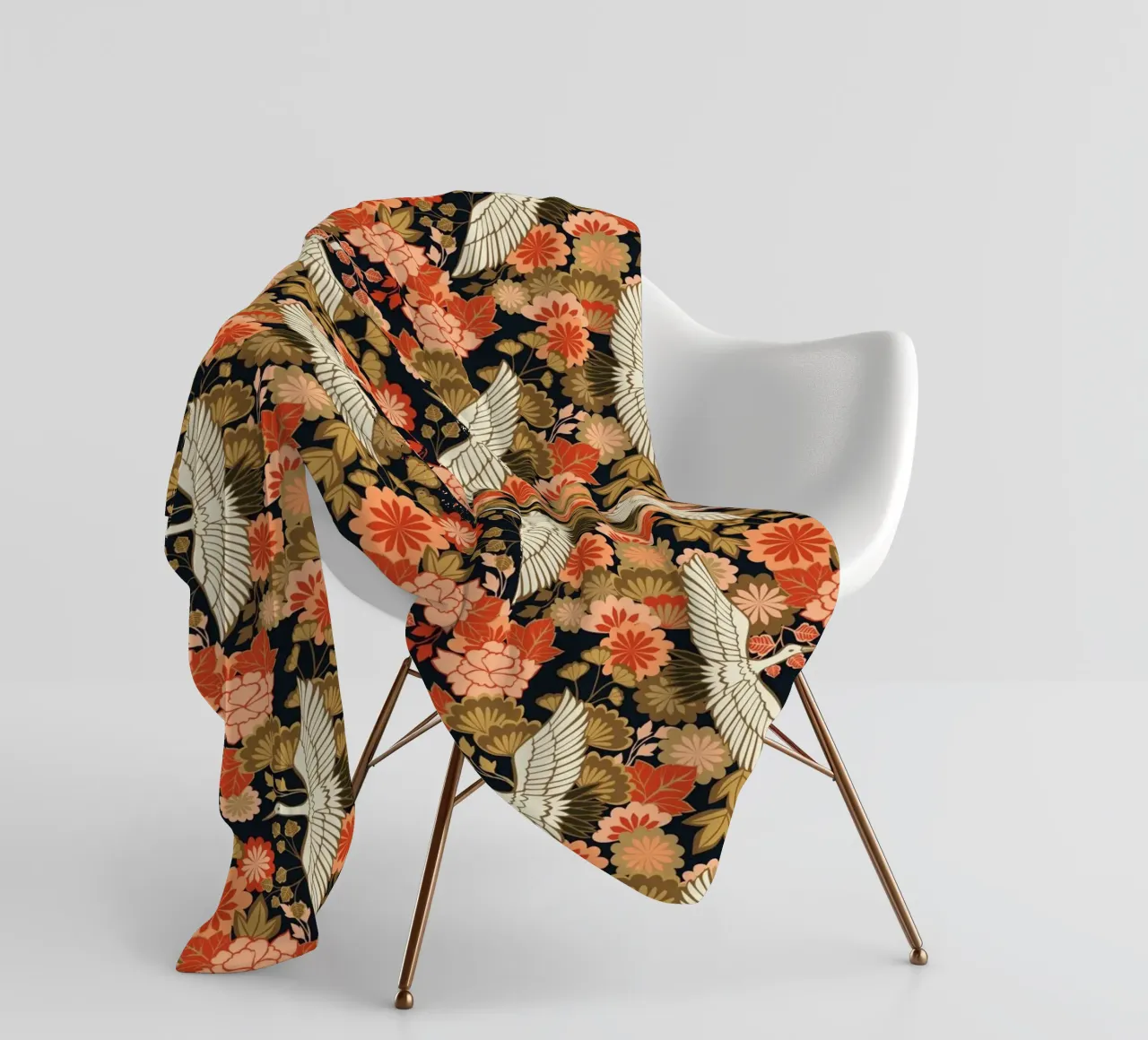 Cecilia Mok - Gru e crisantemi neri coperta in pile da The Artcircle