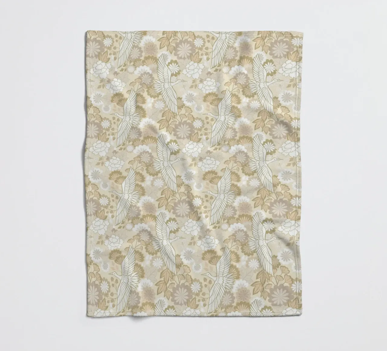 Cecilia Mok - Gru e crisantemi beige coperta in pile da The Artcircle