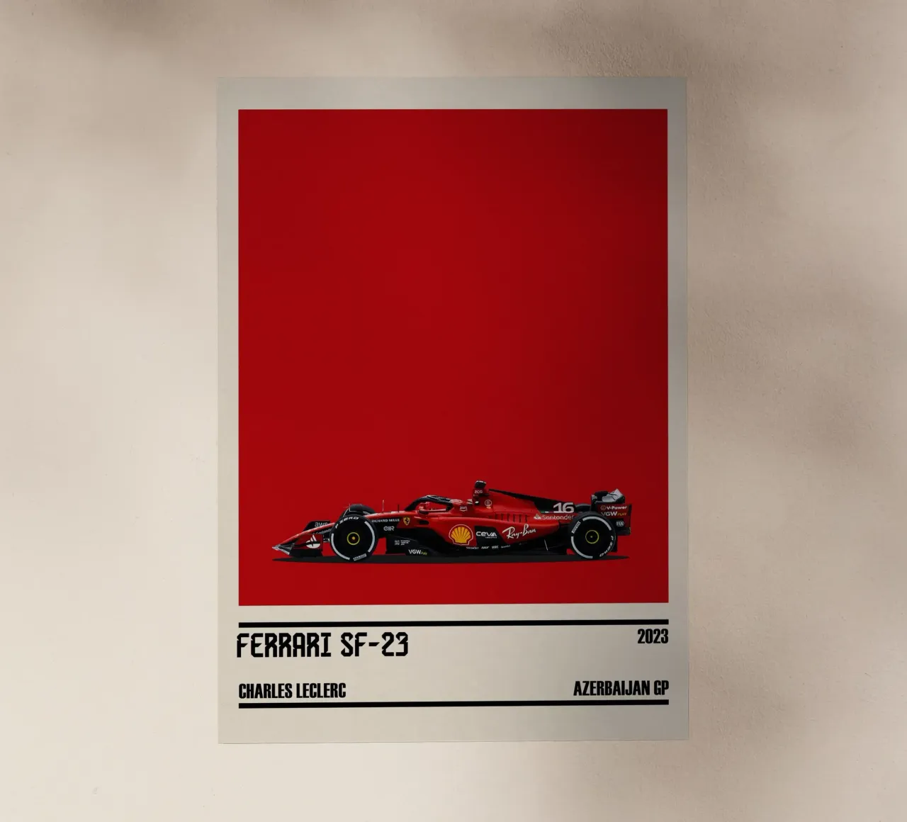 Ferrari SF-23 Scuderia Ferrari F1 3° Azerbaijan GP 2023 pellicola backlit da TheArtstudio