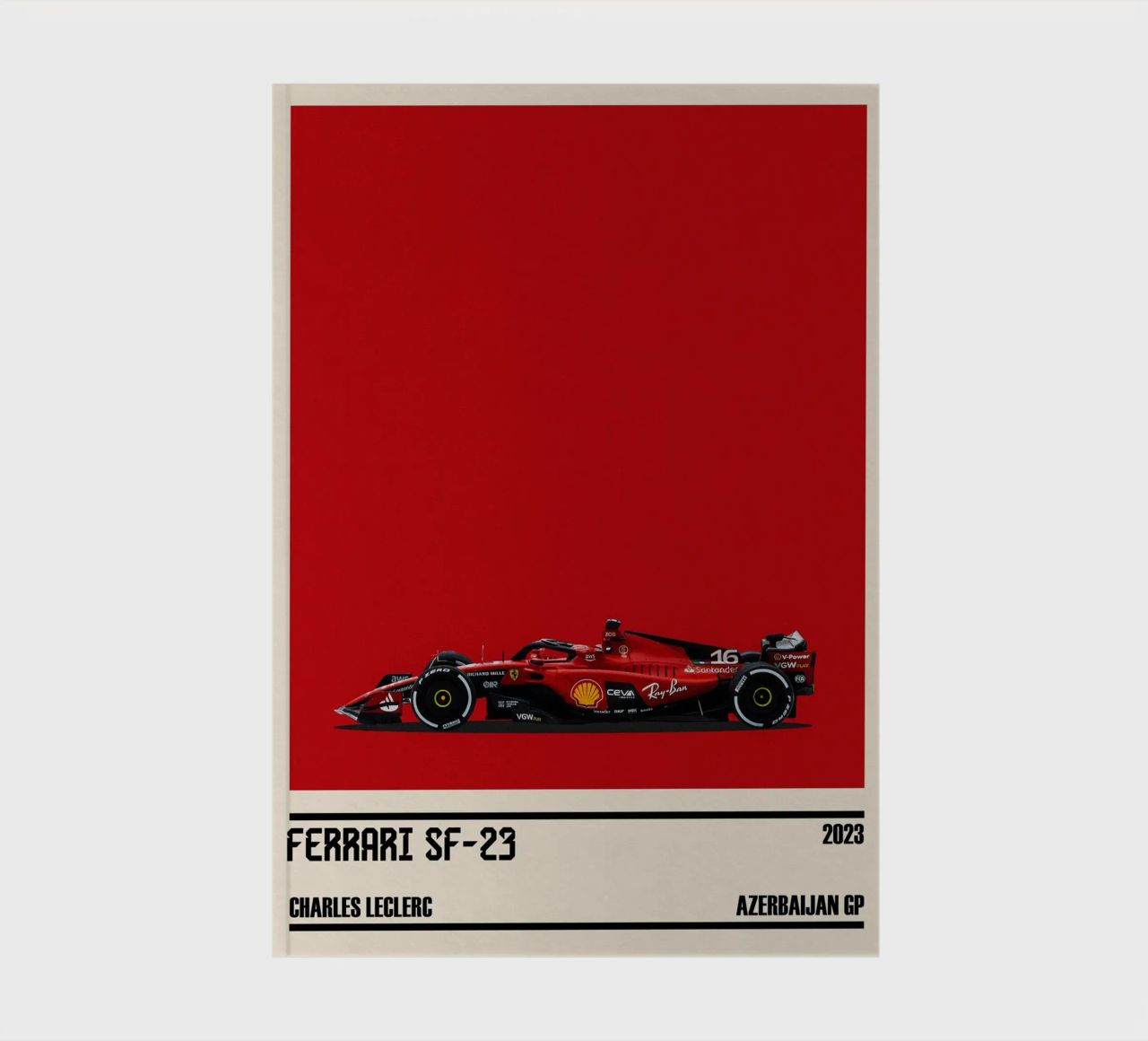 Ferrari SF-23 Scuderia Ferrari F1 3° Azerbaijan GP 2023 notebook by TheArtstudio
