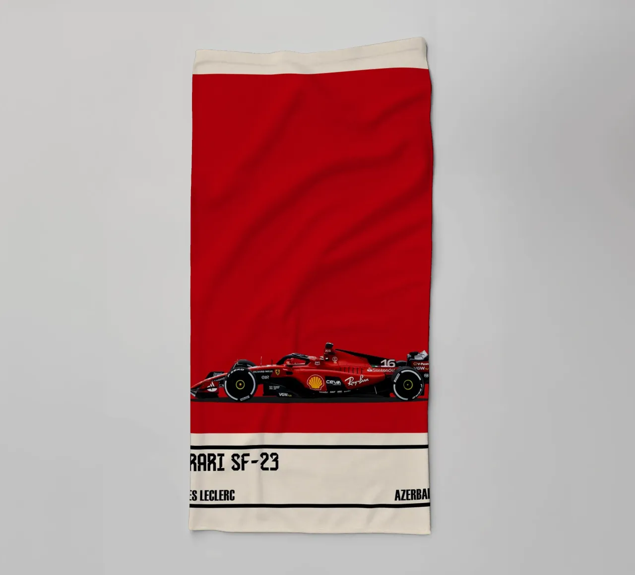 Ferrari SF-23 Scuderia Ferrari F1 3° Azerbaijan GP 2023 asciugamano da bagno da TheArtstudio