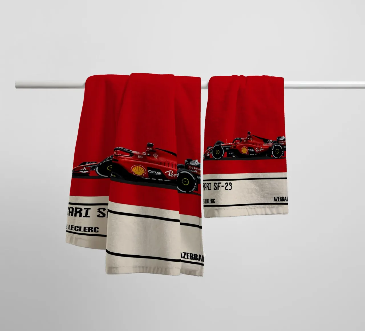 Ferrari SF-23 Scuderia Ferrari F1 3° Azerbaijan GP 2023 asciugamano da bagno da TheArtstudio