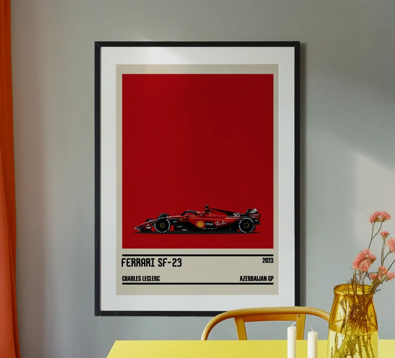 Ferrari SF-23 Scuderia Ferrari F1 3° Azerbaijan GP 2023 carta hahnemühle da TheArtstudio