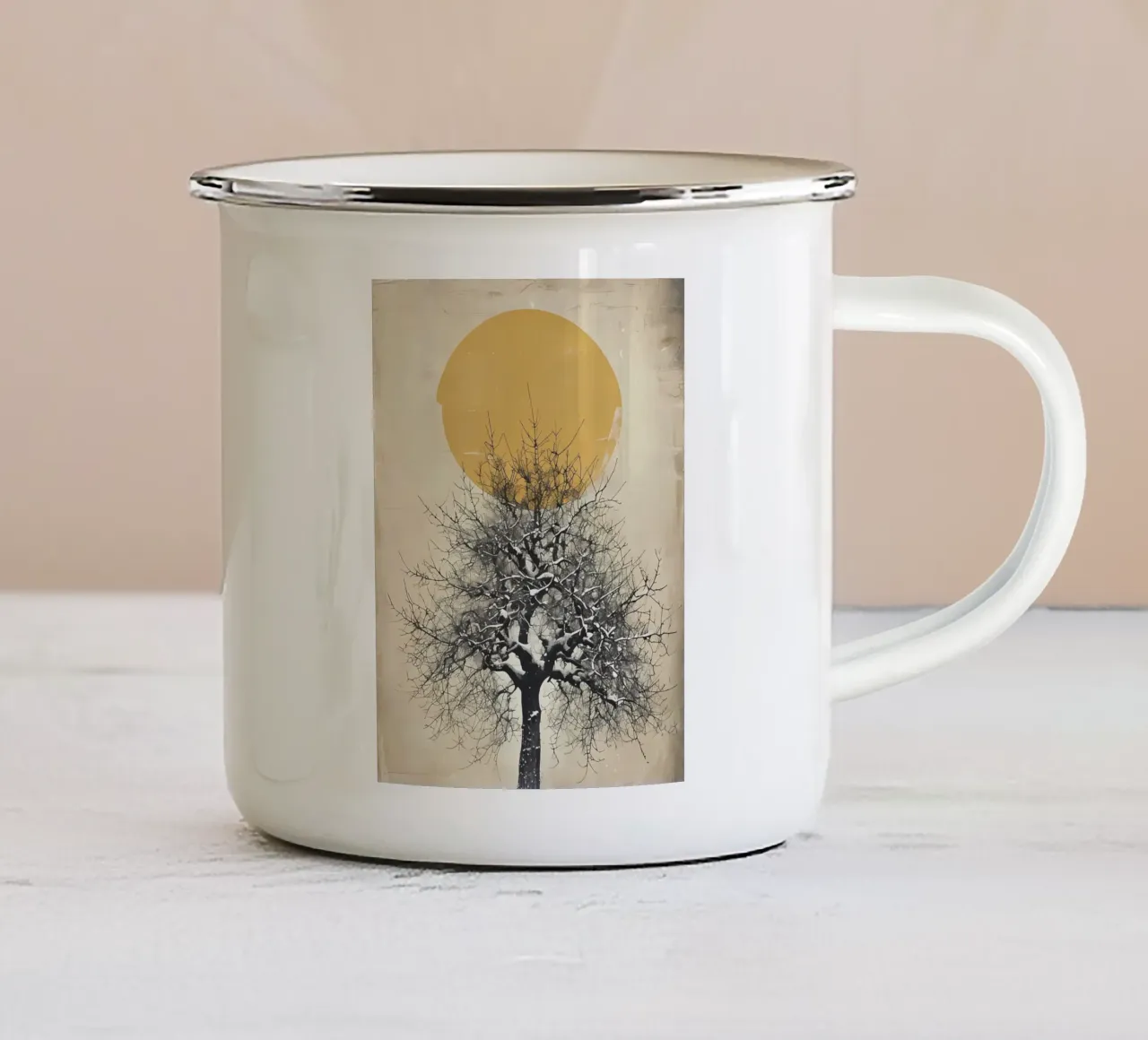 El abrazo del invierno taza de esmalte de Artistic-shop