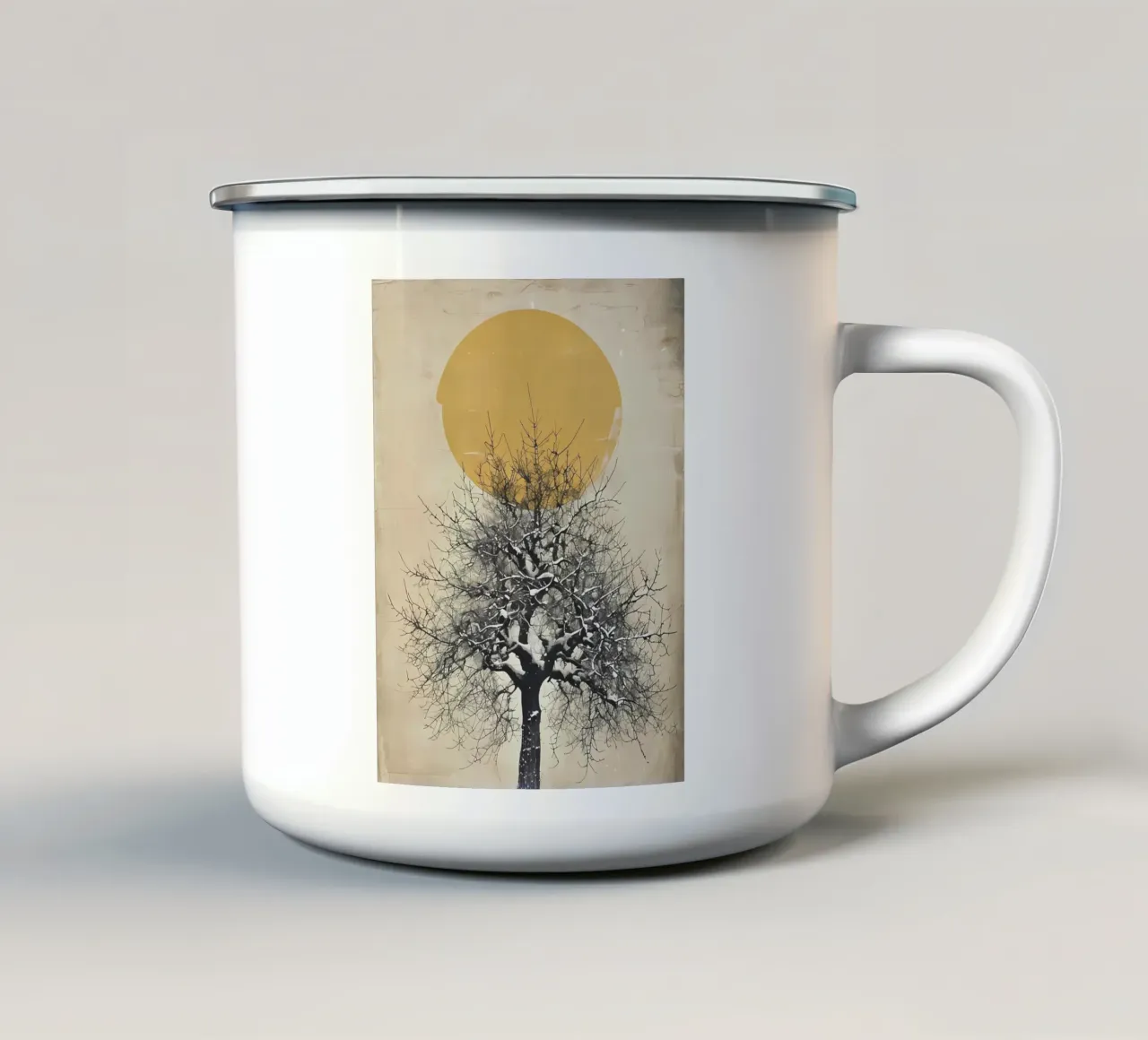 L'abbraccio dell'inverno tazza in smalto da Artistic-shop