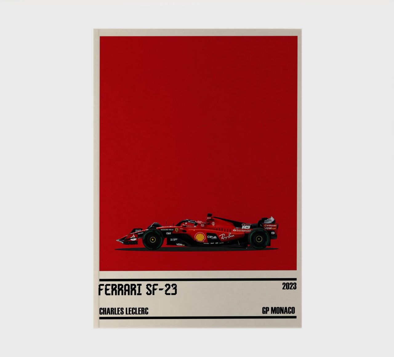 Ferrari SF-23 Scuderia Ferrari F1 6° GP Monaco 2023 Charles notebook by TheArtstudio