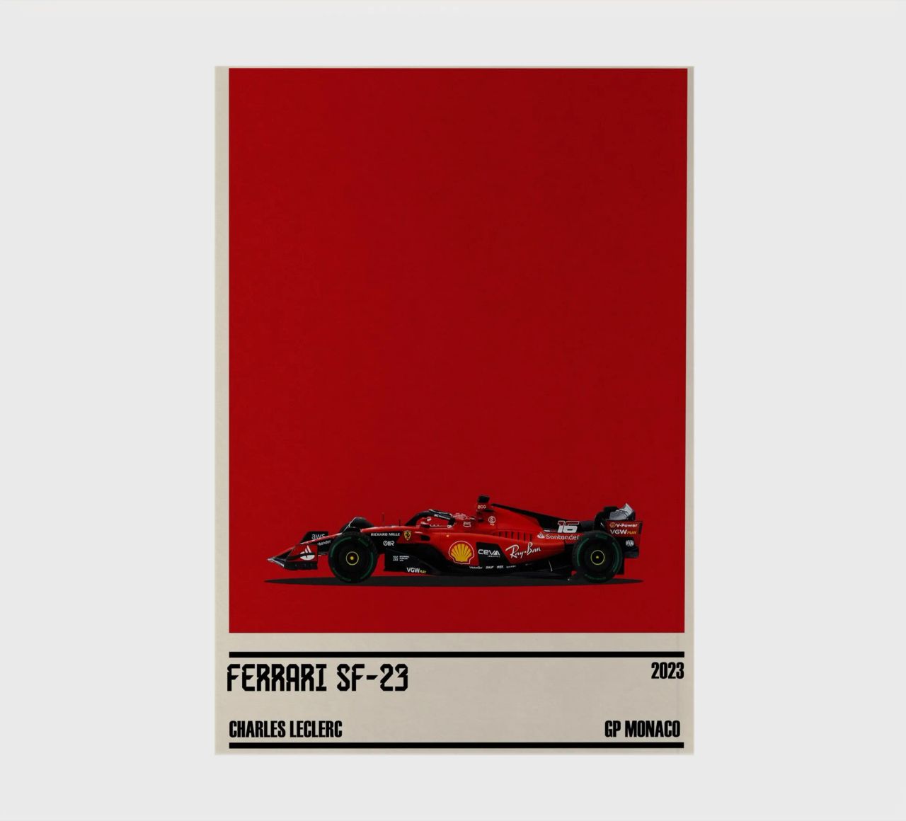 Ferrari SF-23 Scuderia Ferrari F1 6° GP Monaco 2023 Charles notebook by TheArtstudio