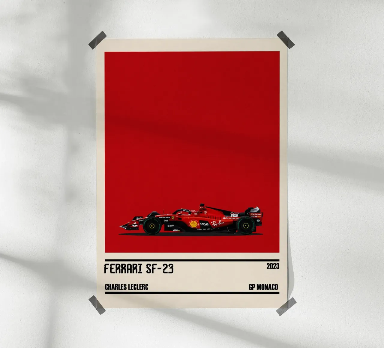 Ferrari SF-23 Scuderia Ferrari F1 6° GP Monaco 2023 Charles carta hahnemühle da TheArtstudio