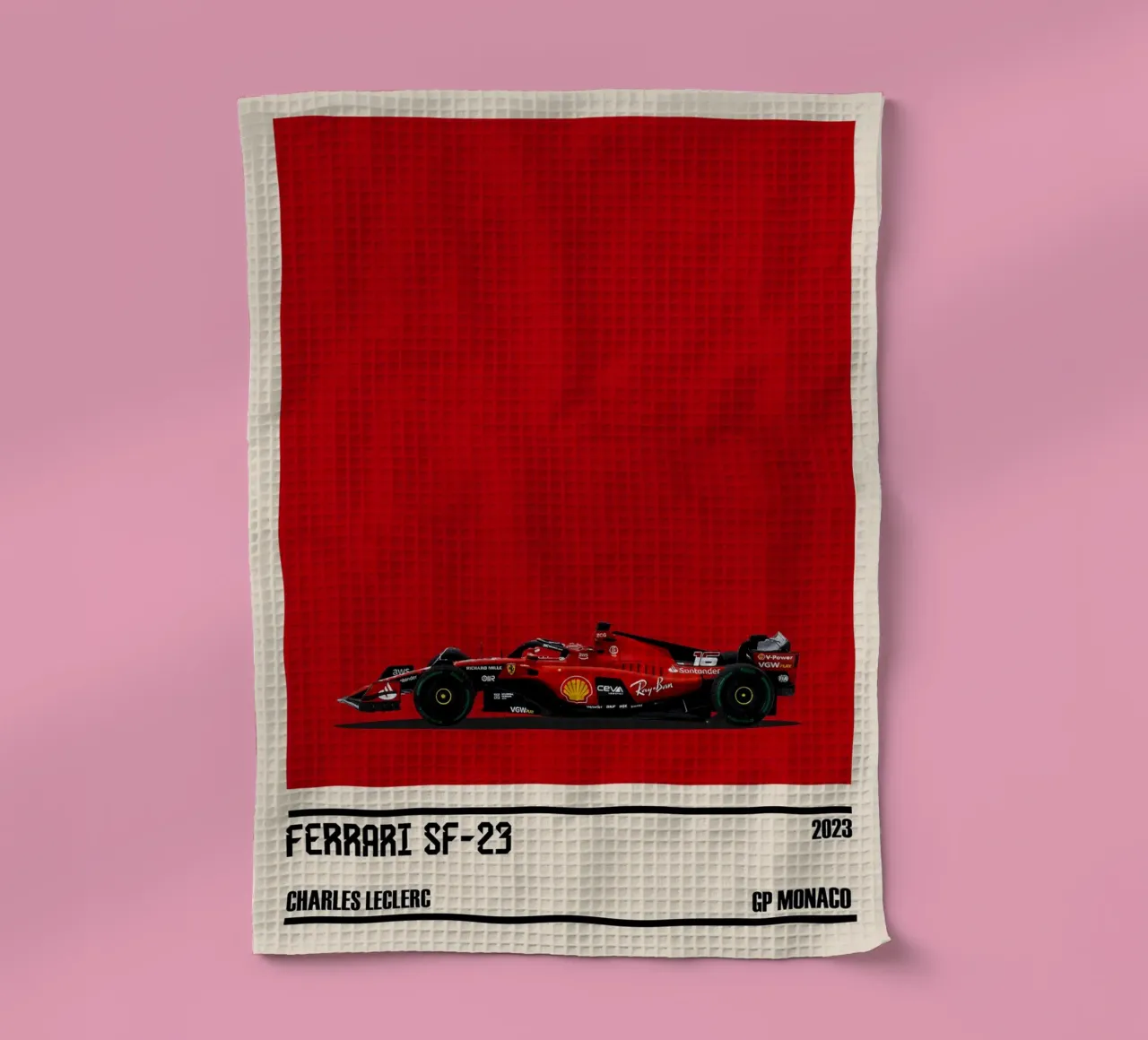 Ferrari SF-23 Scuderia Ferrari F1 6° GP Monaco 2023 Charles canovaccio da cucina da TheArtstudio