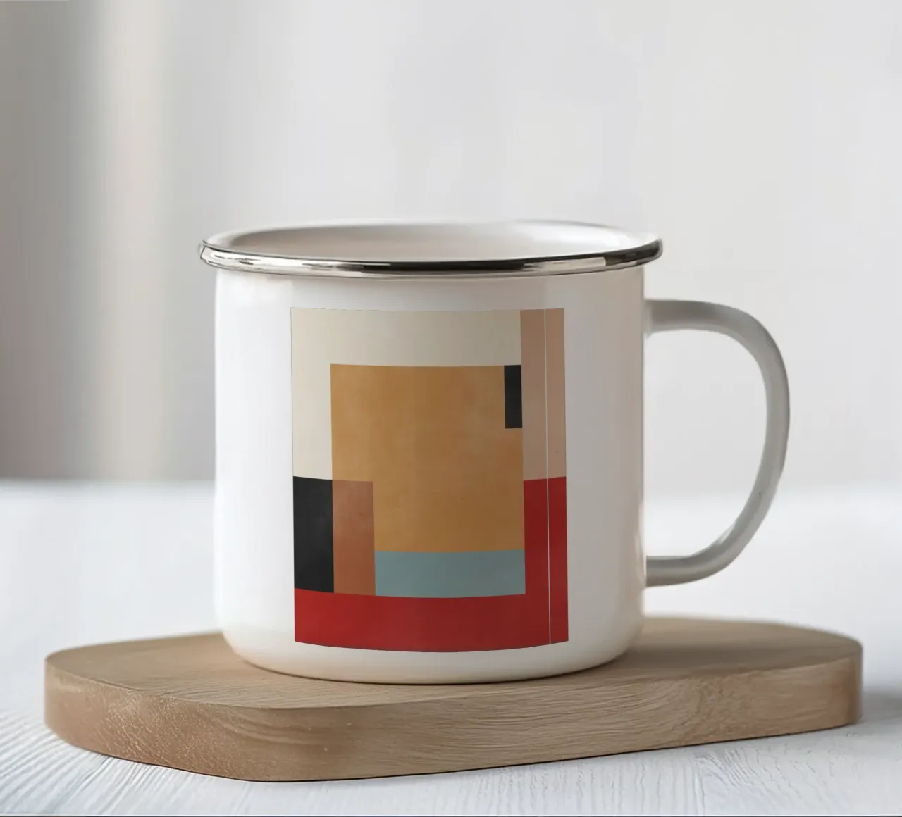 Forme geometriche astratte 116B tazza in smalto da Gaite