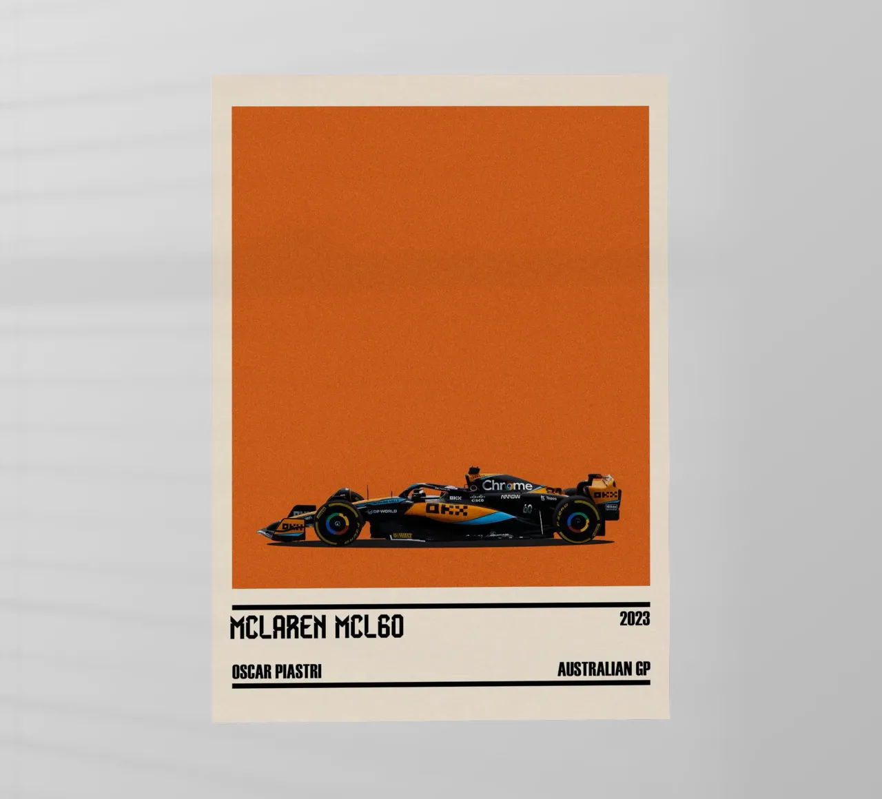 McLaren MCL60 Mercedes F1 8° Australian GP Melbourne 2023 Os pellicola backlit da TheArtstudio