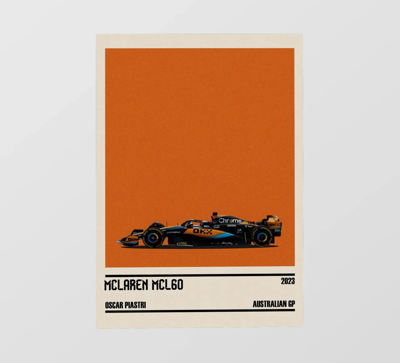 McLaren MCL60 Mercedes F1 8° Australian GP Melbourne 2023 Os pellicola backlit da TheArtstudio