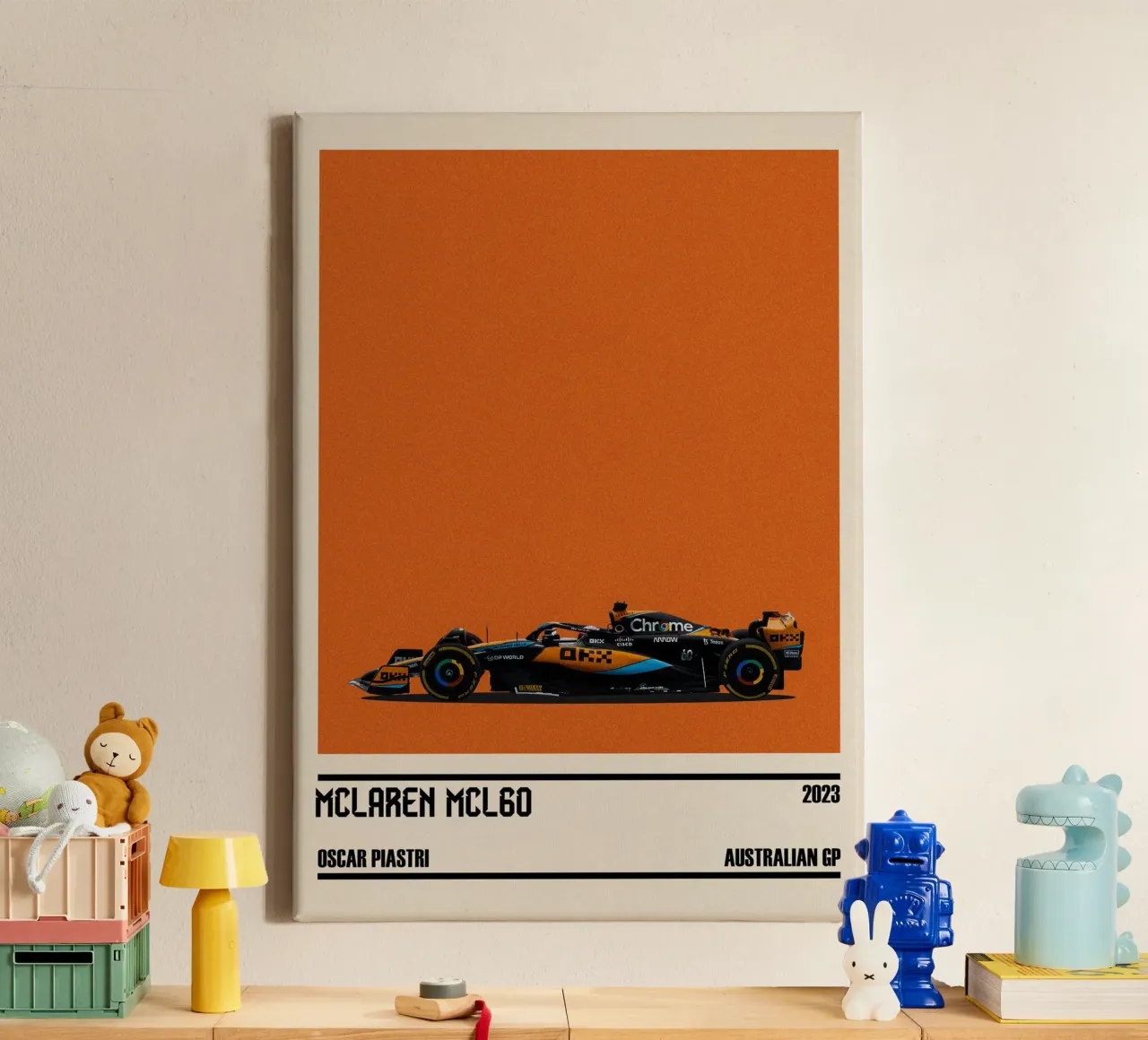 McLaren MCL60 Mercedes F1 8° Australian GP Melbourne 2023 Os tela con Cornice a cassetta da TheArtstudio