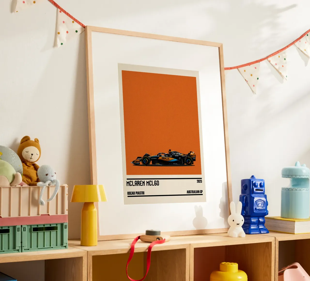 McLaren MCL60 Mercedes F1 8° Australian GP Melbourne 2023 Os poster with plastic frame by TheArtstudio