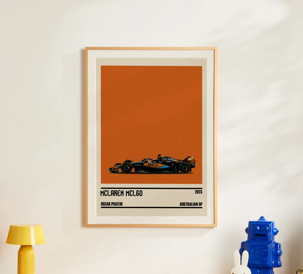 McLaren MCL60 Mercedes F1 8° Australian GP Melbourne 2023 Os poster with plastic frame by TheArtstudio