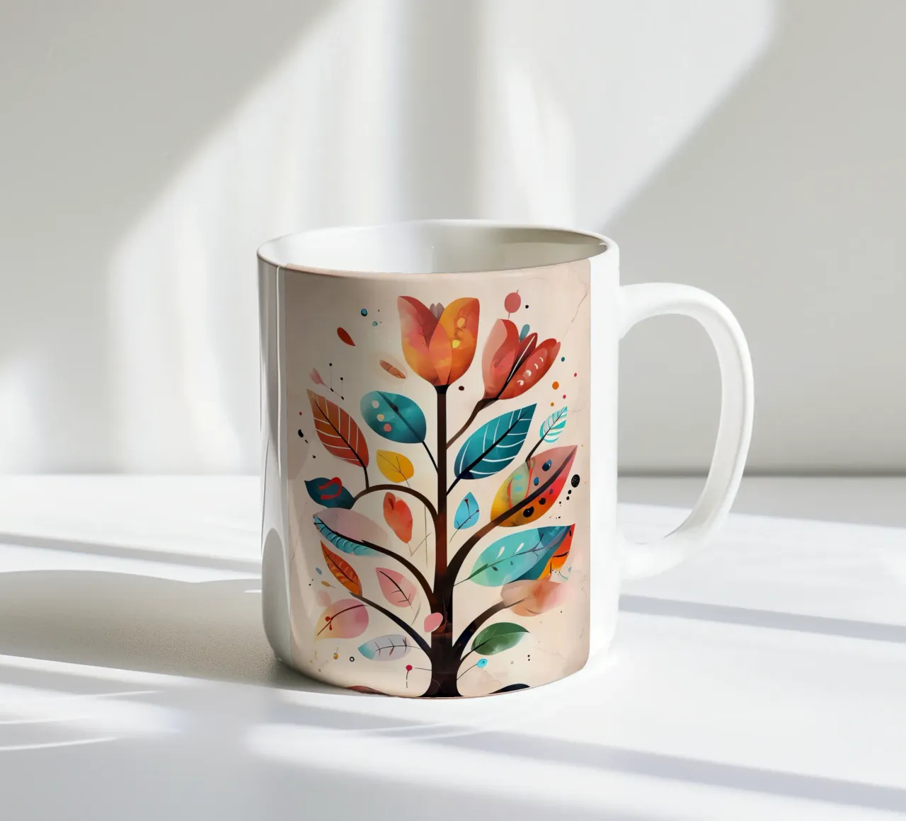 Armonia botanica astratta tazza in ceramica da Artistic-shop