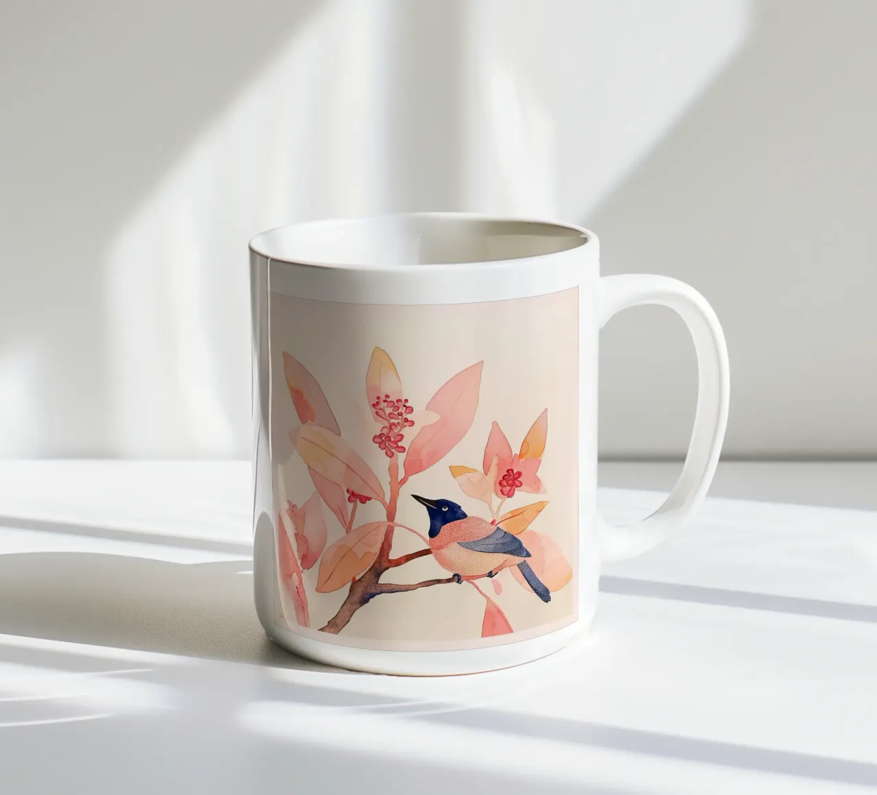 Uccello in fiore tazza in ceramica da DaarbyN