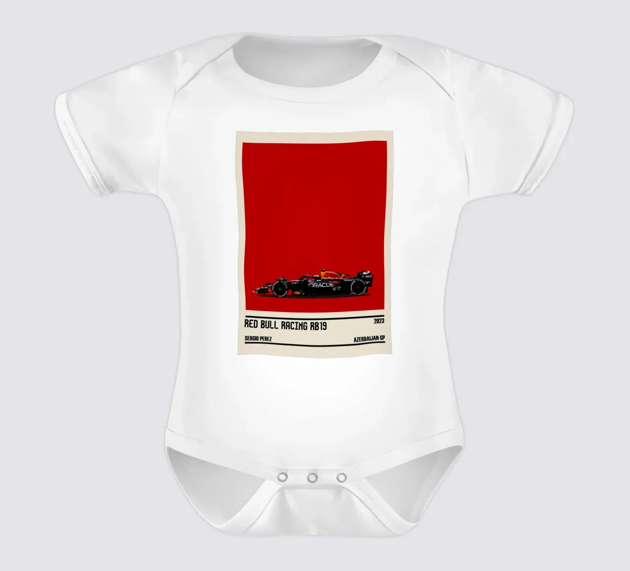 Red Bull RB19 Honda RBPT Oracle F1 winner Azerbaijan GP 2023 body neonato maniche corte da TheArtstudio