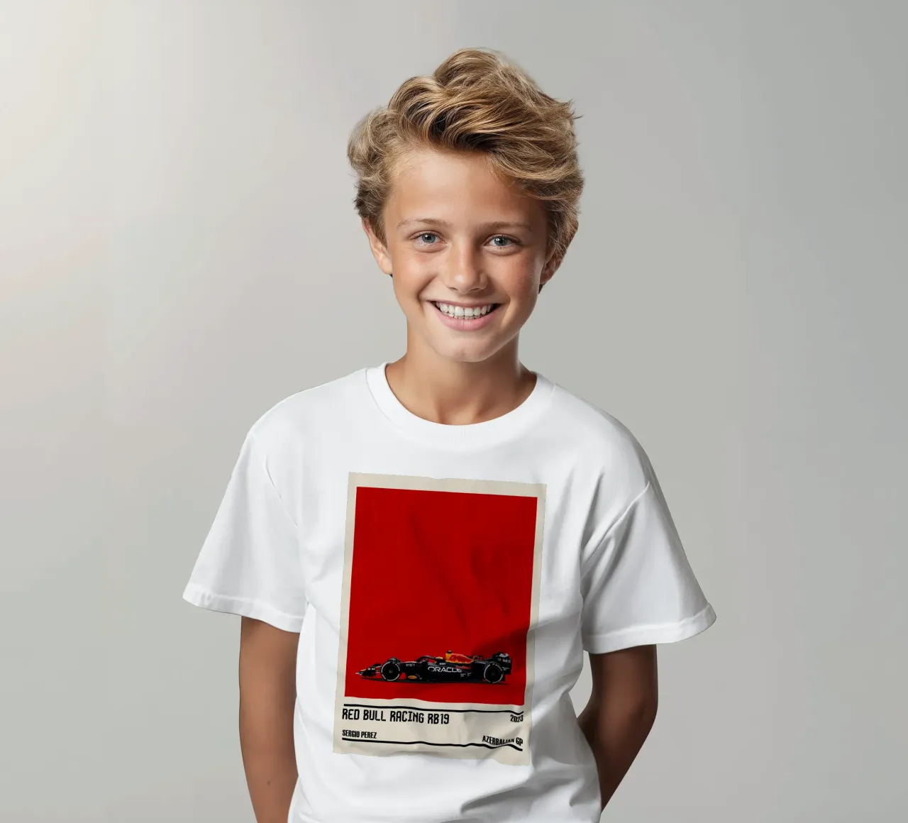 Red Bull RB19 Honda RBPT Oracle F1 winner Azerbaijan GP 2023 t-shirt bambini da TheArtstudio