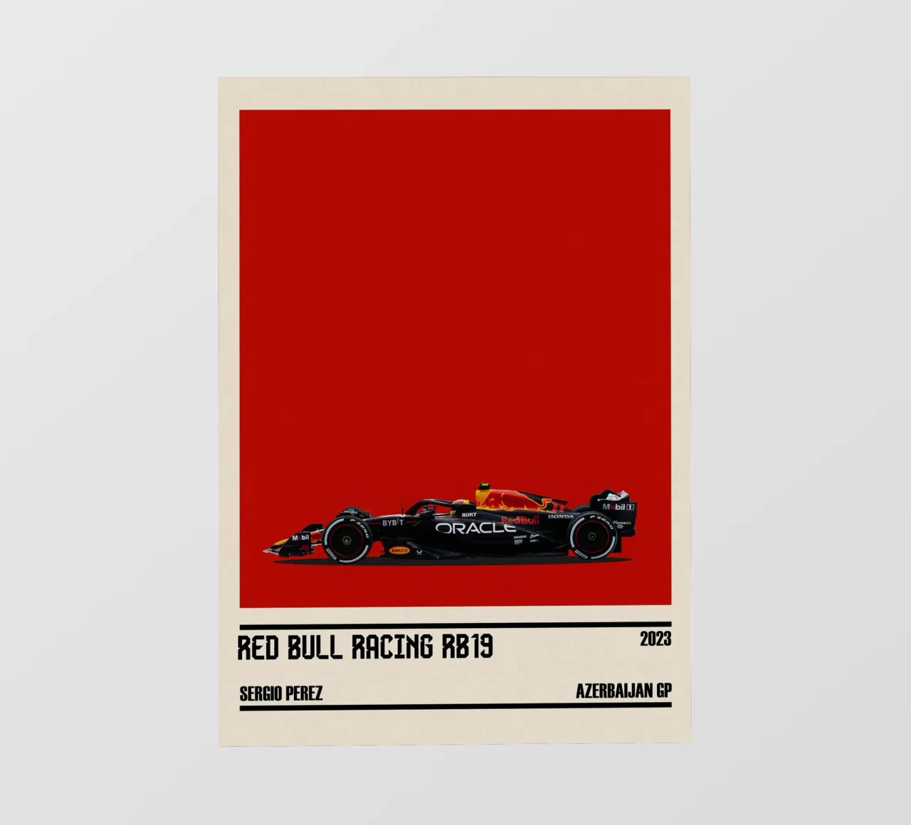 Red Bull RB19 Honda RBPT Oracle F1 winner Azerbaijan GP 2023 pellicola backlit da TheArtstudio