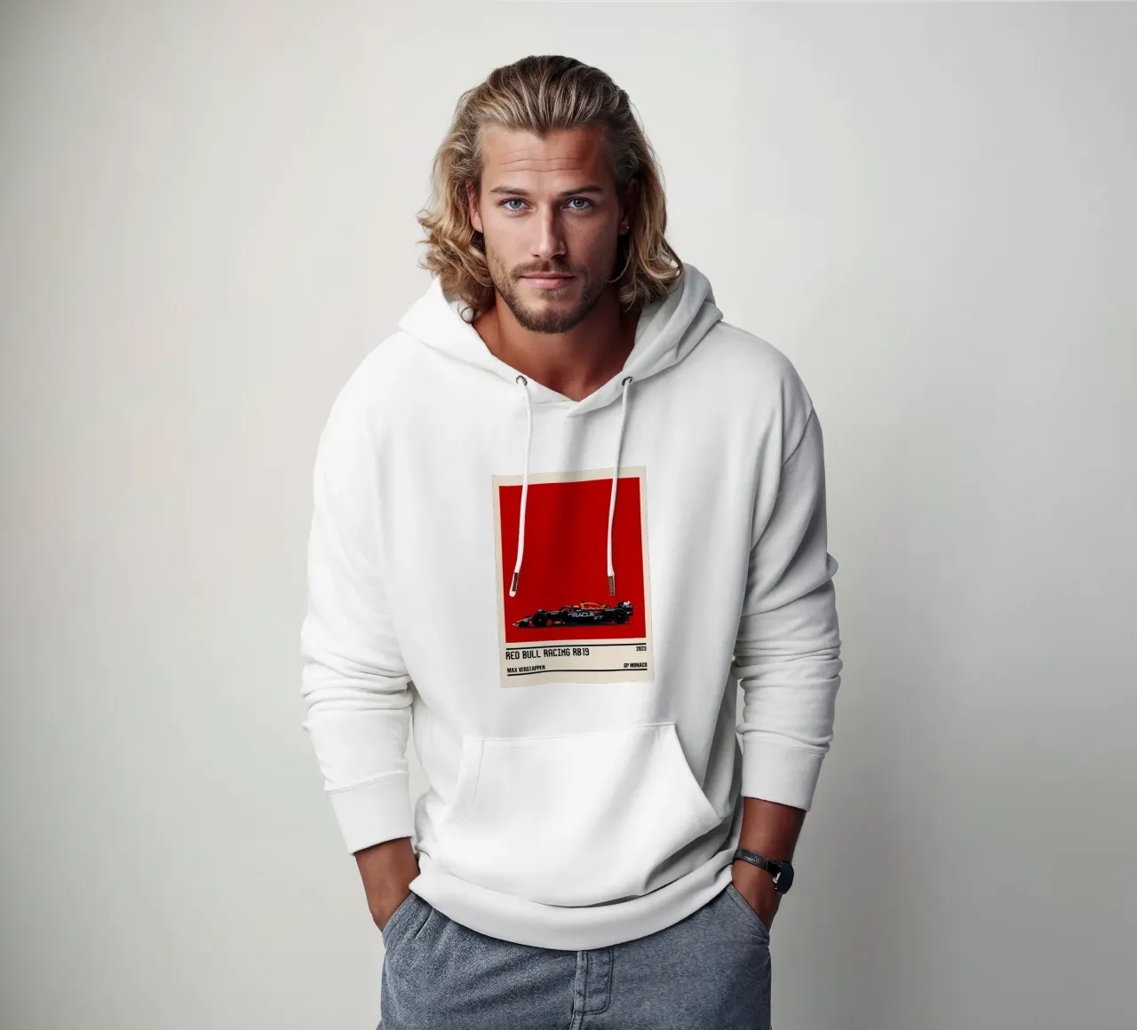 Red Bull RB19 Honda RBPT Oracle F1 winner GP Monaco 2023 Max felpa con cappuccio da TheArtstudio