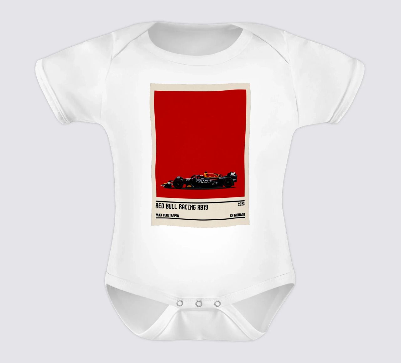 Red Bull RB19 Honda RBPT Oracle F1 winner GP Monaco 2023 Max body neonato maniche corte da TheArtstudio