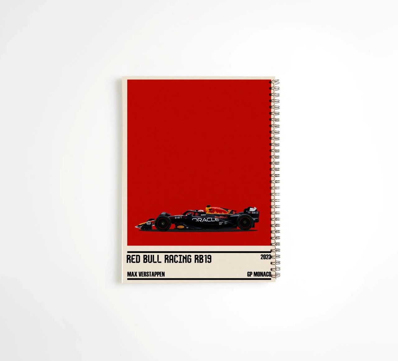 Red Bull RB19 Honda RBPT Oracle F1 winner GP Monaco 2023 Max spiral notebook by TheArtstudio