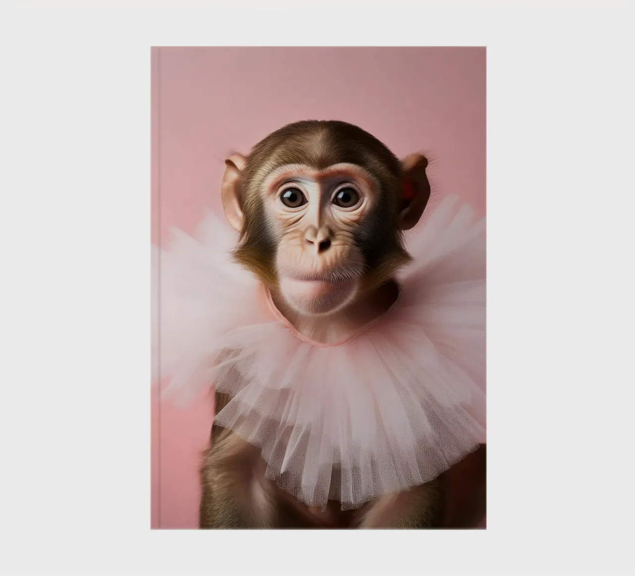 Adorable Monkey in Pink Tutu - Playful Animal Art notebook by FlexiDesignsByK