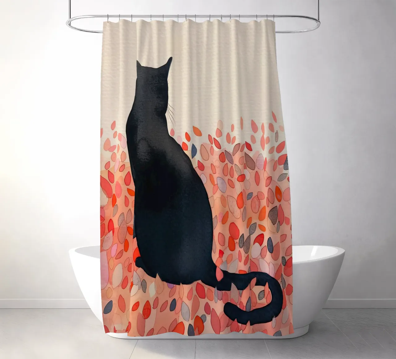Black Cat's Serenity shower curtain by DaarbyN