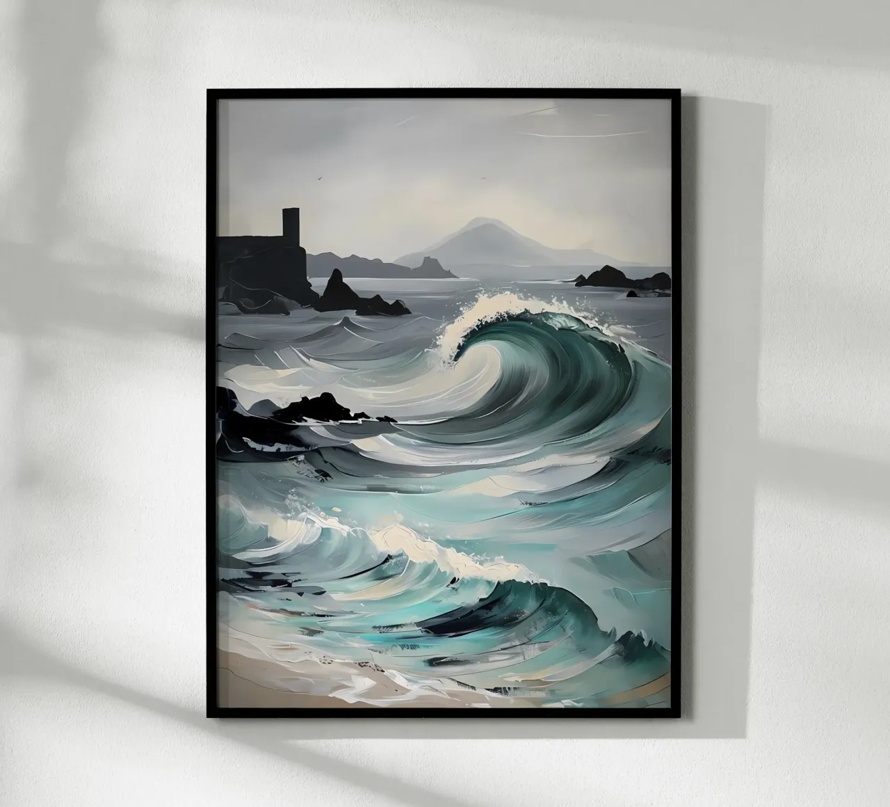 Coastal Surge poster with wooden frame by Artistic-shop