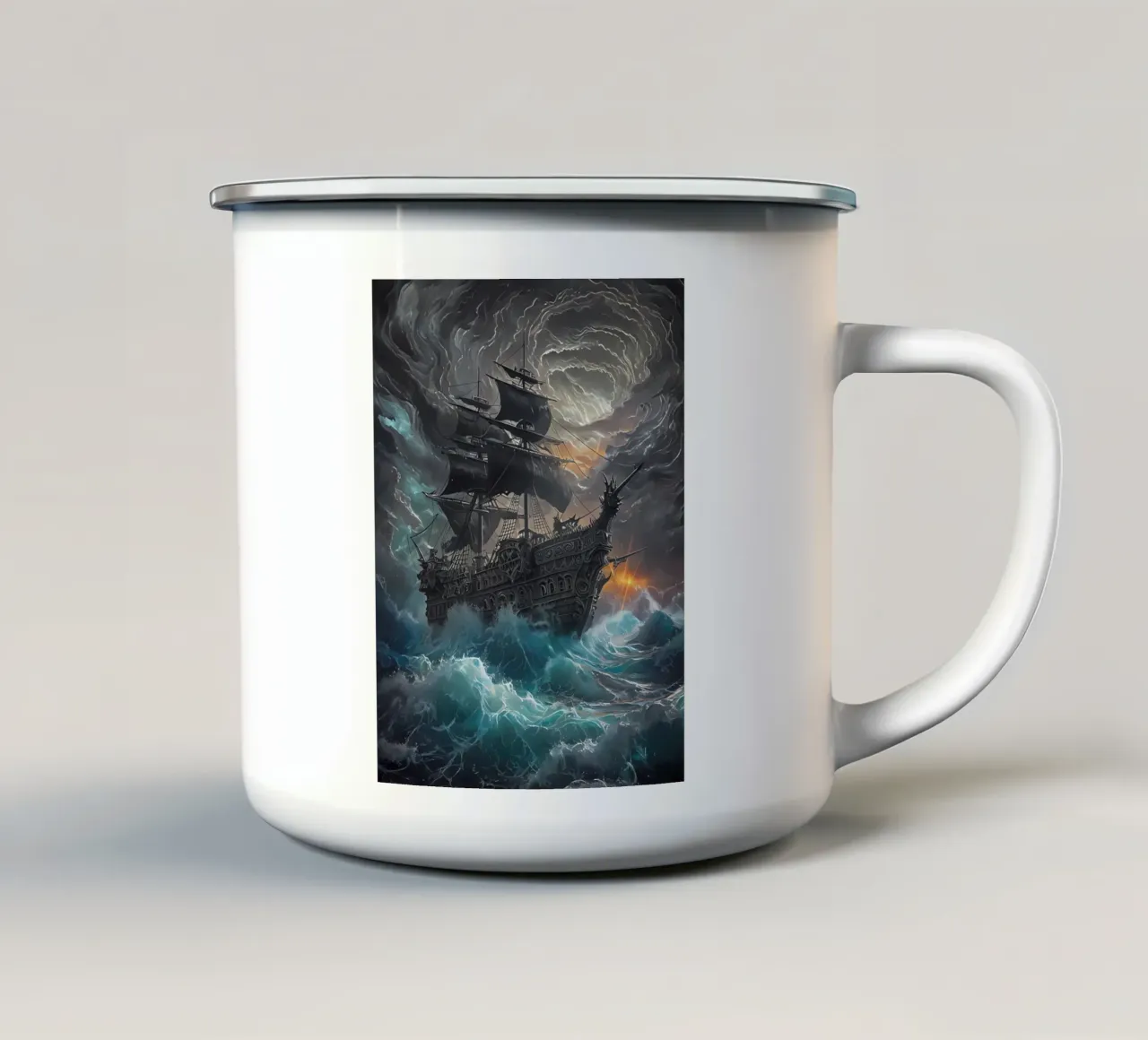 La furia della tempesta tazza in smalto da Artistic-shop
