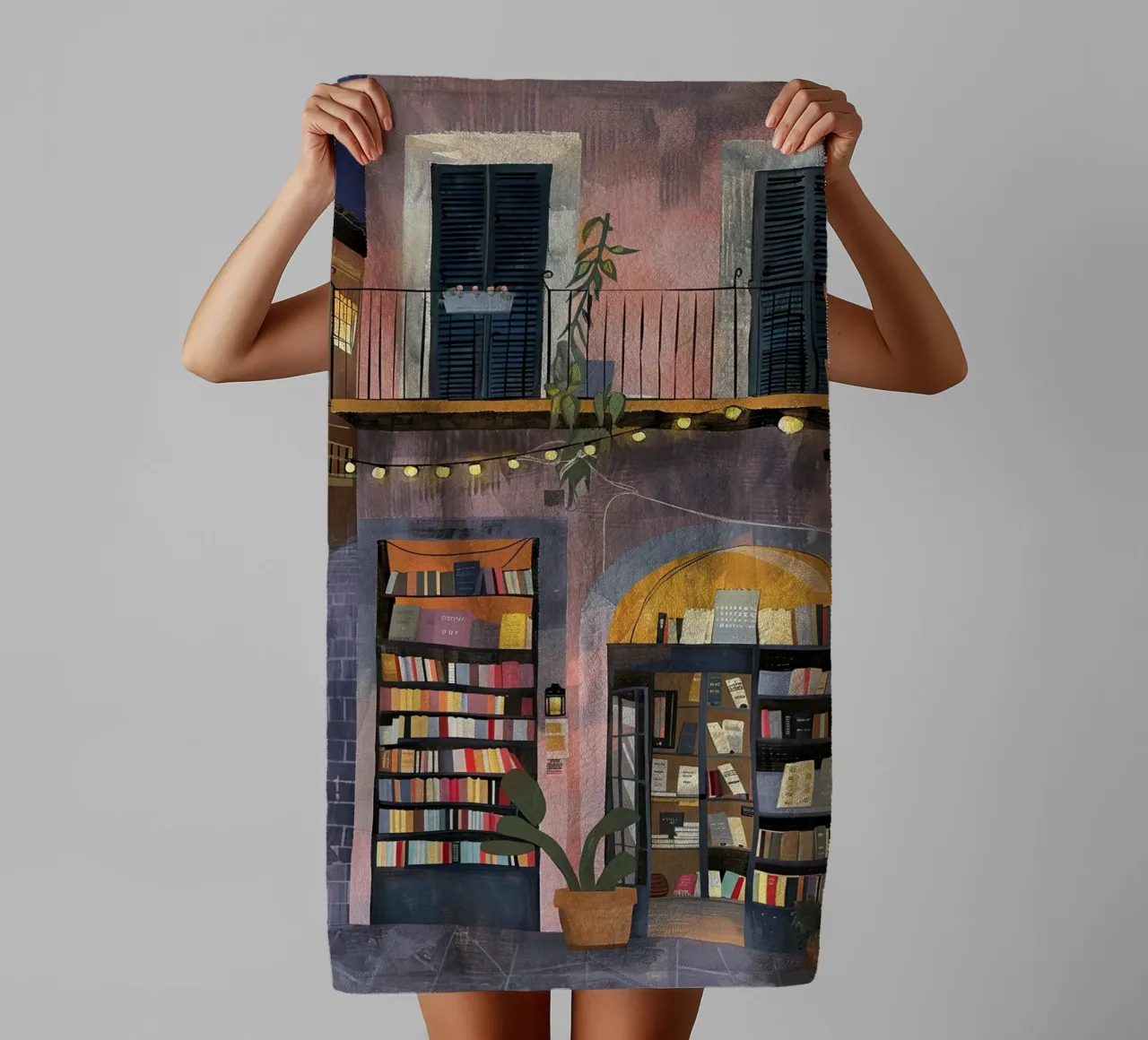 Serata in libreria asciugamano da bagno da DaarbyN