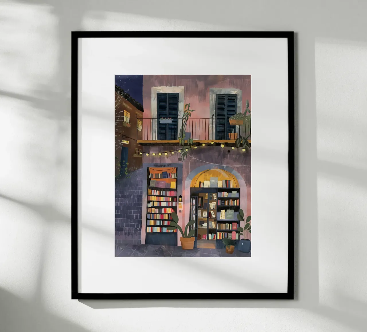 Serata in libreria poster con telaio in legno da DaarbyN