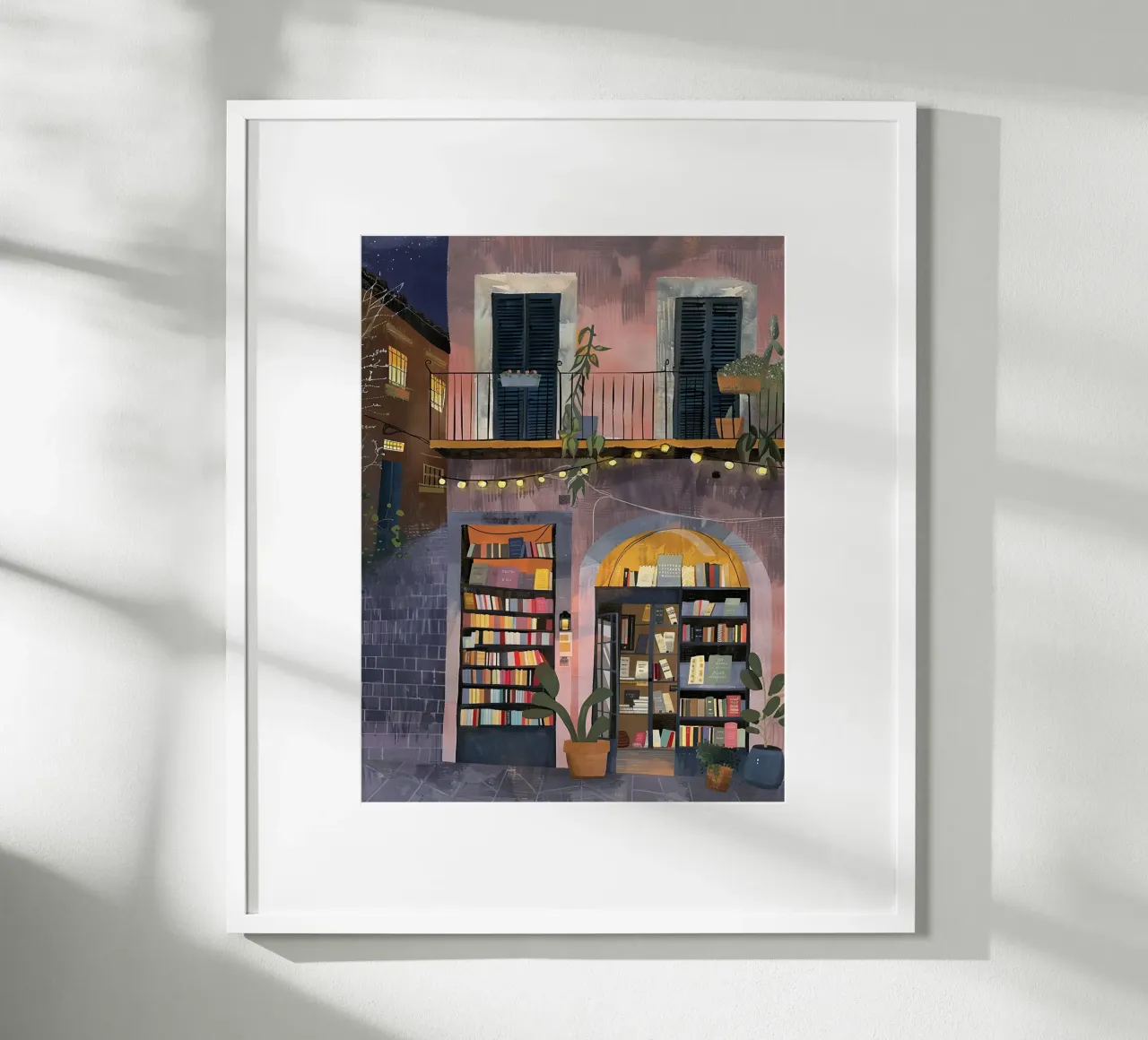 Serata in libreria poster con telaio in legno da DaarbyN