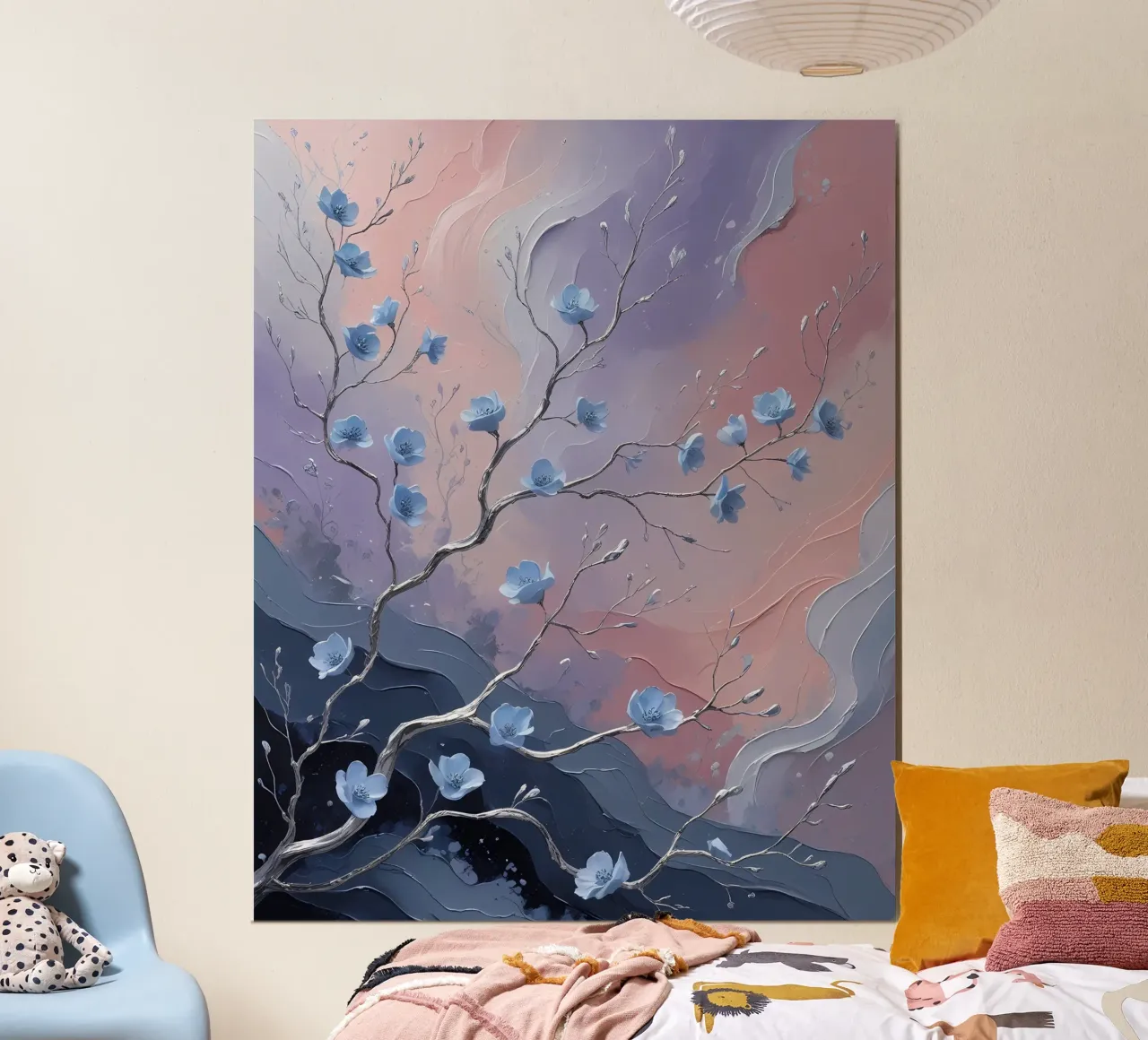 Serene Blossom poster with wooden frame by Artistic-shop