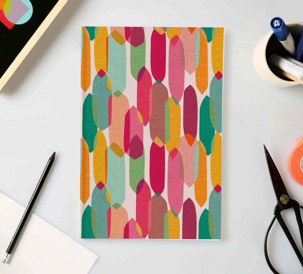Cecilia Mok - Mid Century Droplets Joy notebook by The Artcircle