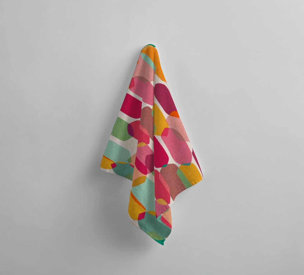 Cecilia Mok - Mid Century Droplets Joy towel by The Artcircle