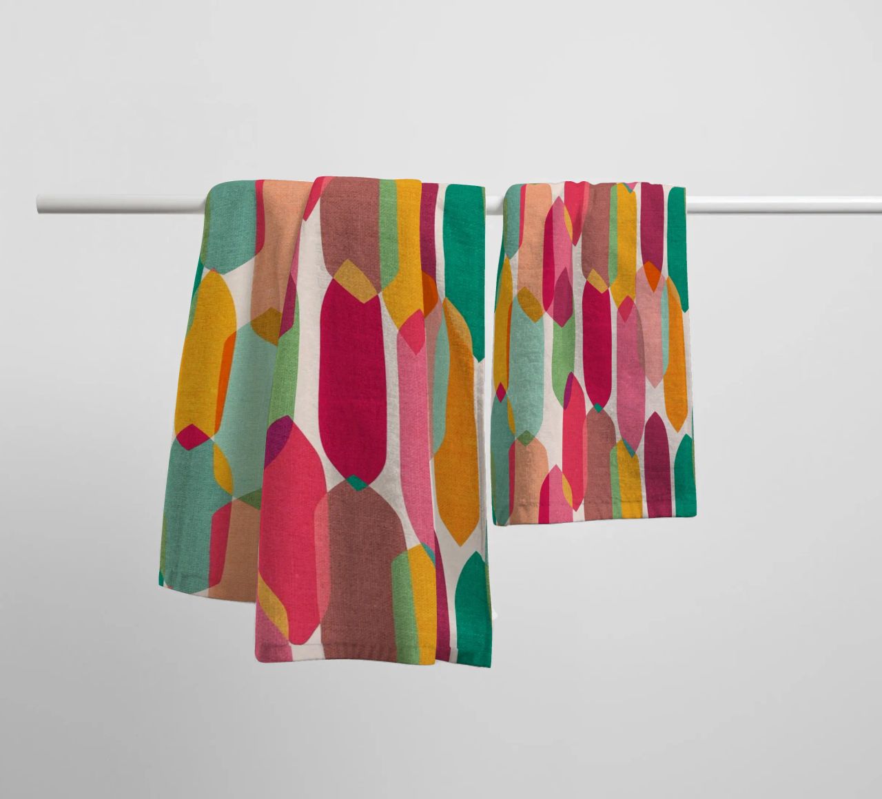 Cecilia Mok - Mid Century Droplets Joy towel by The Artcircle