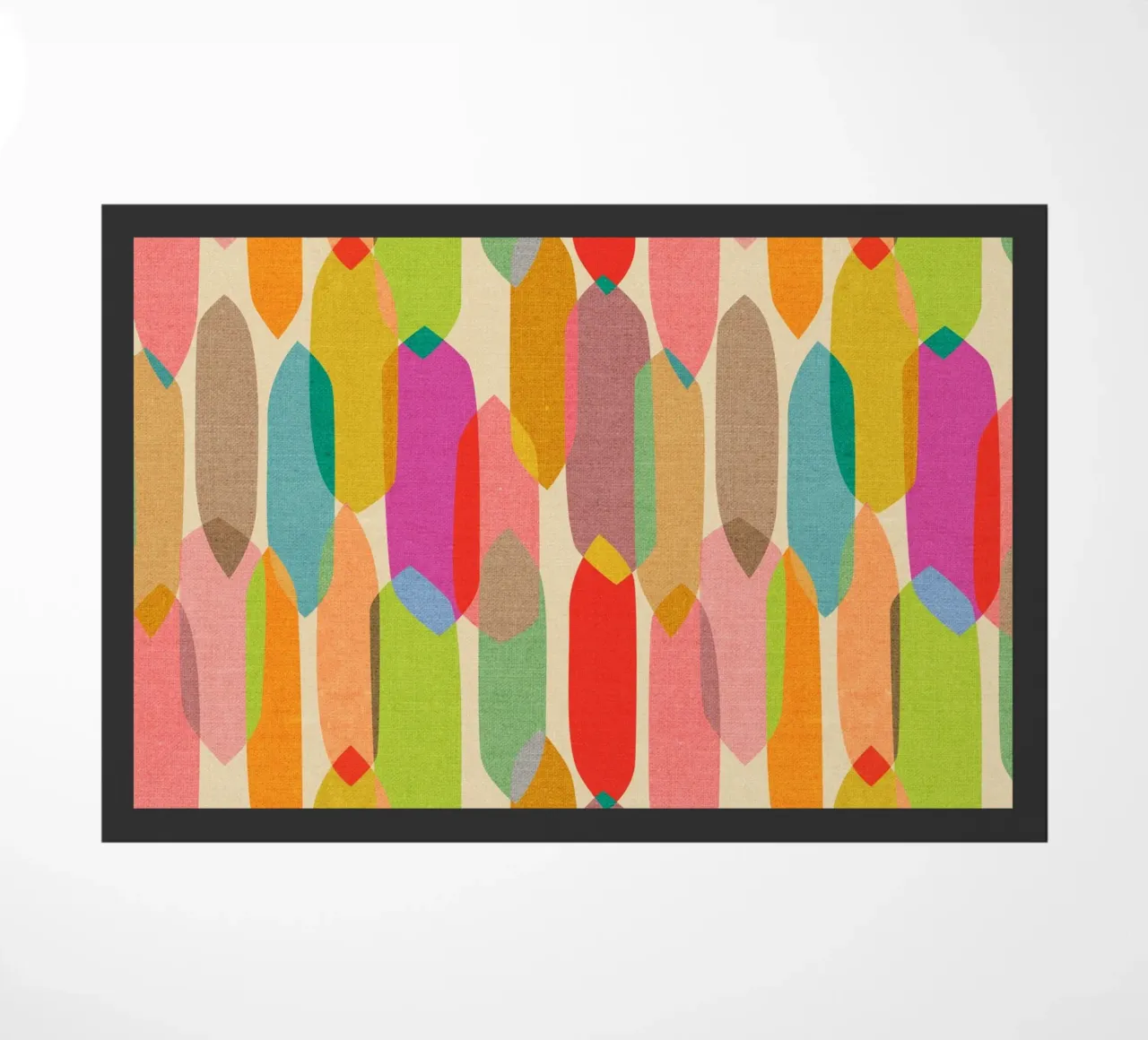Cecilia Mok - Mid Century Droplets Kaleidoscope doormat by The Artcircle