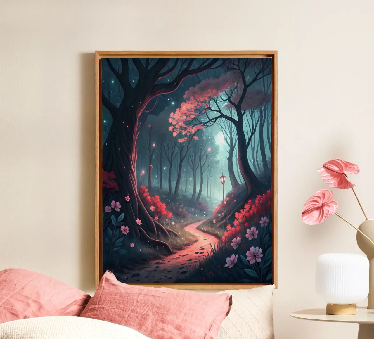 Enchanted Forest Path canvas with Floater frame by Artistic-shop