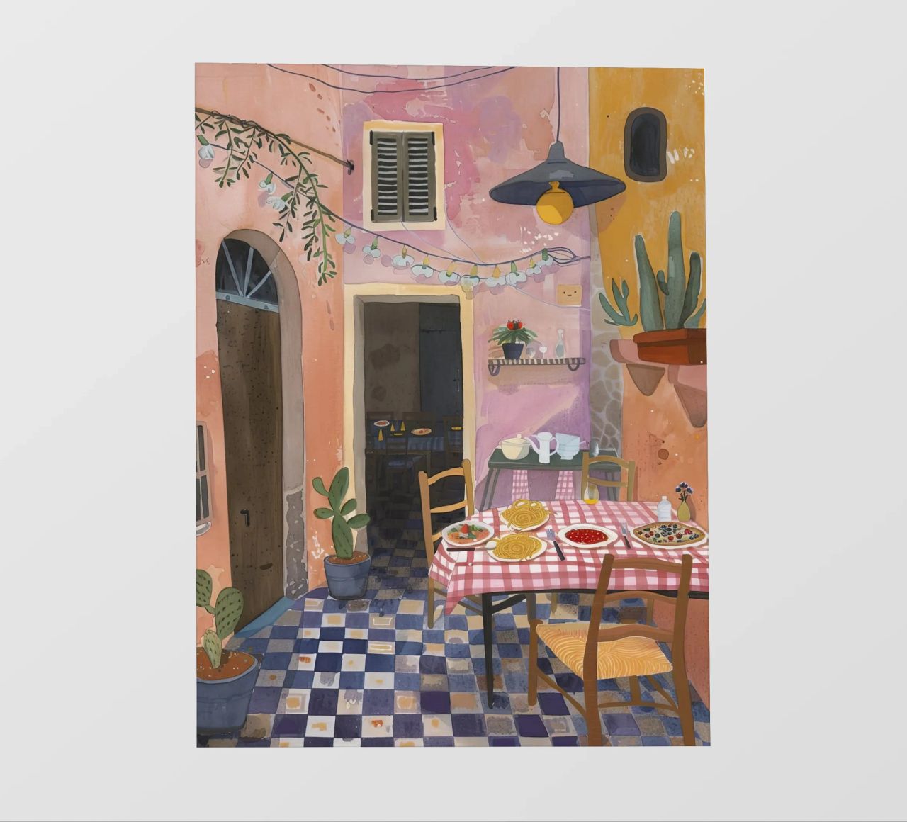 Fiesta italiana en el patio papel para pared de DaarbyN