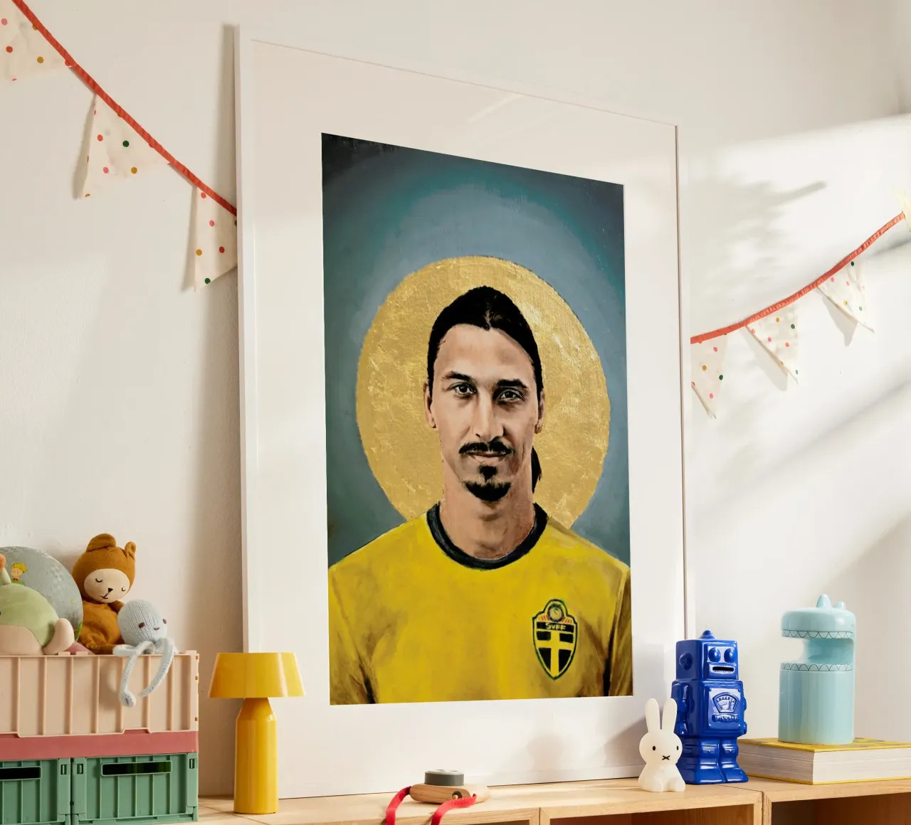 Football Icon - Zlatan Ibrahimovic poster con telaio in legno da David Diehl