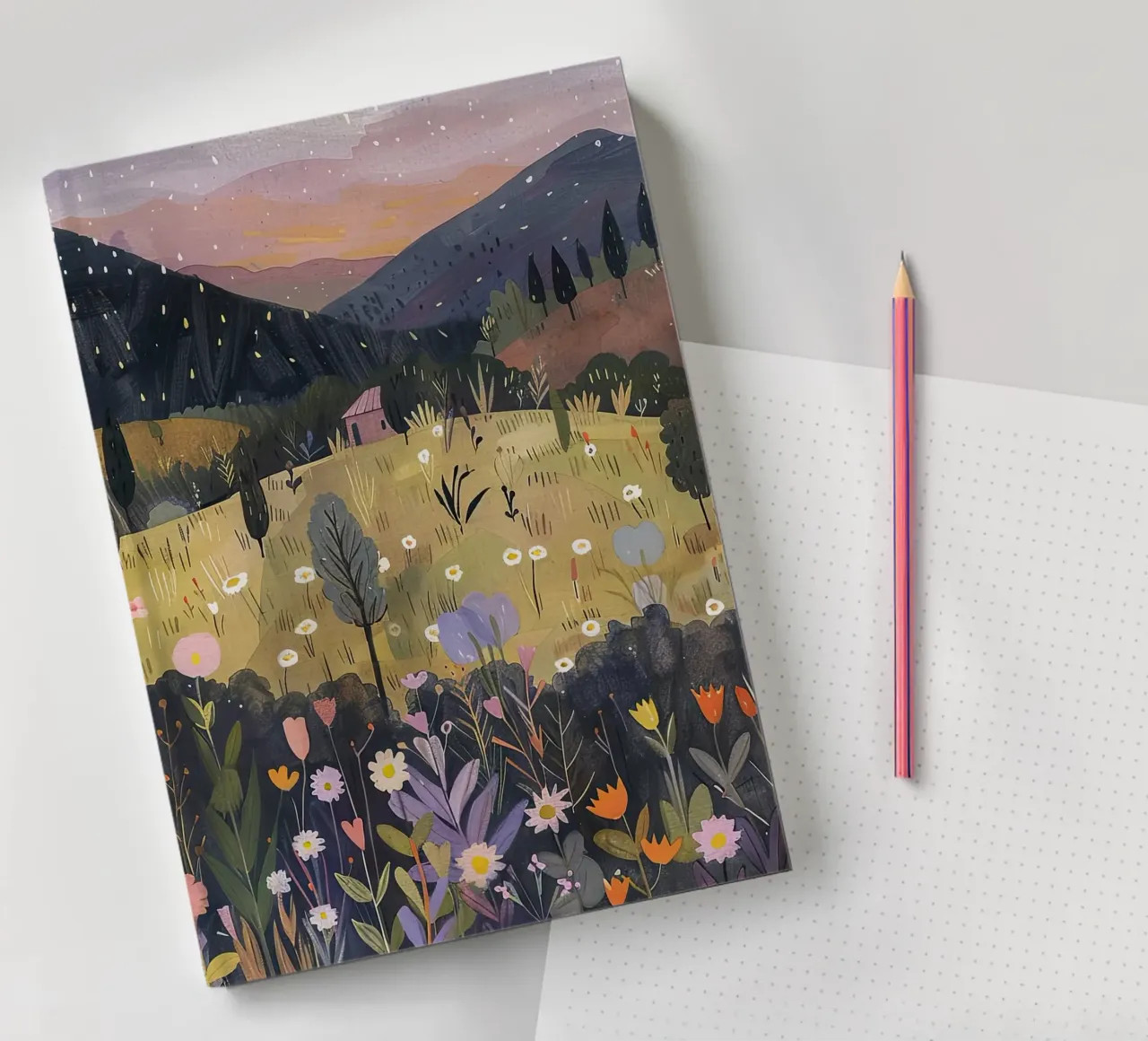 Starlit Hills and Wildflowers notebook by DaarbyN